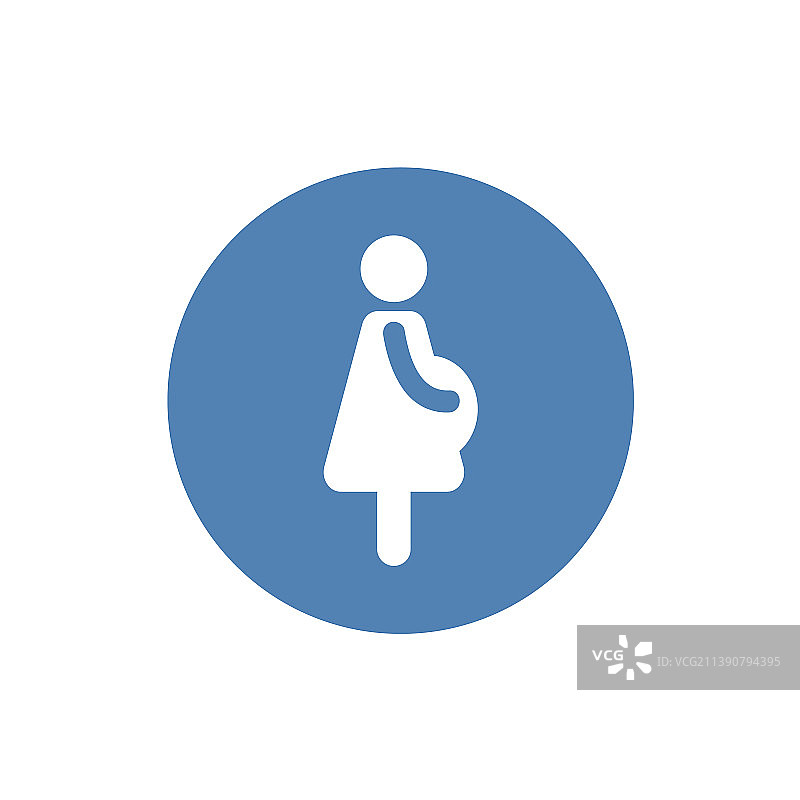 孕妇剪影图标孤立在白色图片素材