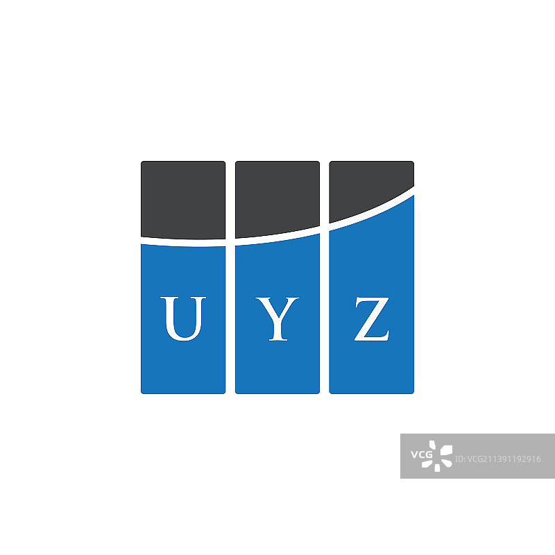 字母标志设计上的白色背景Uyz图片素材