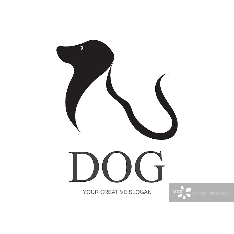 一个狗头标志设计模板图片素材