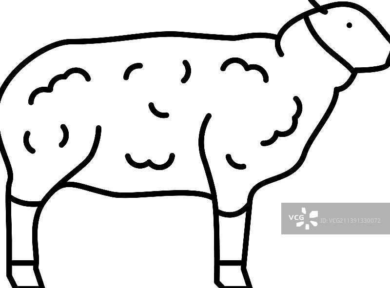 绵羊是家养动物线的icon图片素材