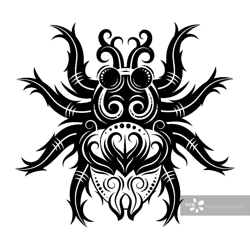 Zentangle程式化的蜘蛛动物黑色和图片素材