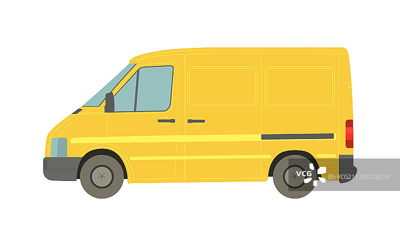 白色背景的黄色大货车图片素材