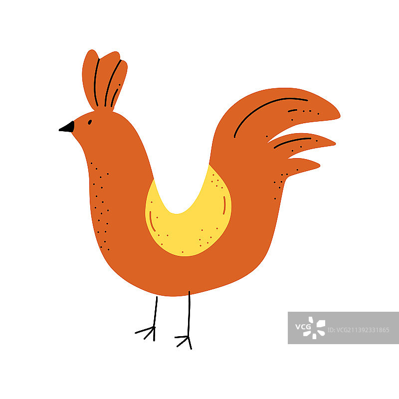 卡通涂鸦中公鸡的图片素材