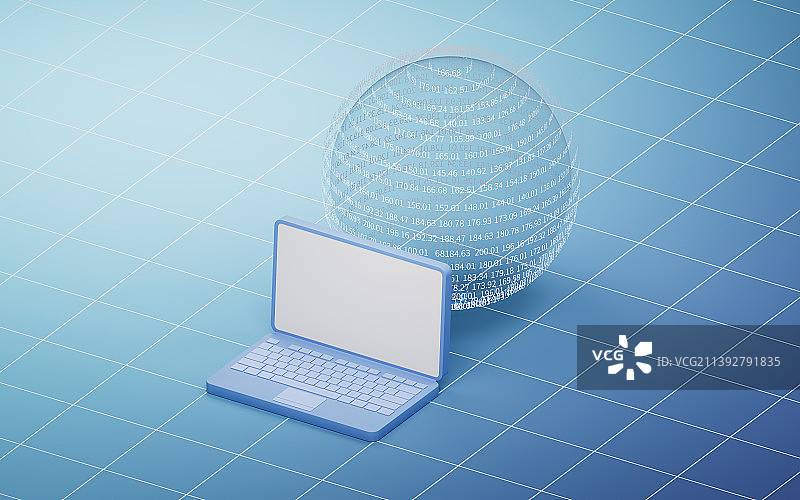 数字信息概念球体3D渲染图片素材