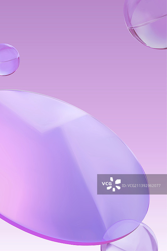 淡紫色亚克力玻璃圆盘与弹珠背景图片素材