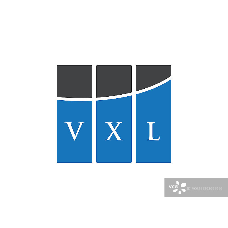 白底VXL字母标志设计图片素材