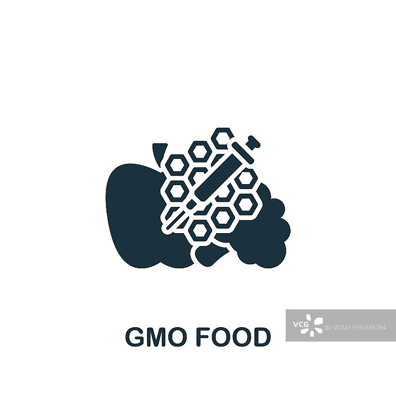转基因食品图标单色简单的生物工程图片素材