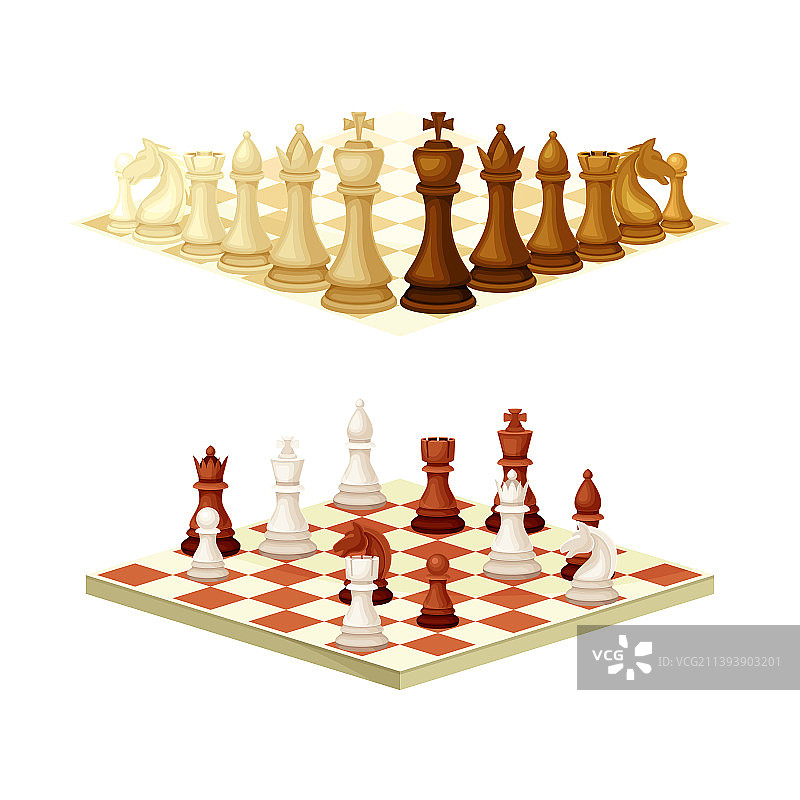 棋盘上的棋子设置策略运动图片素材