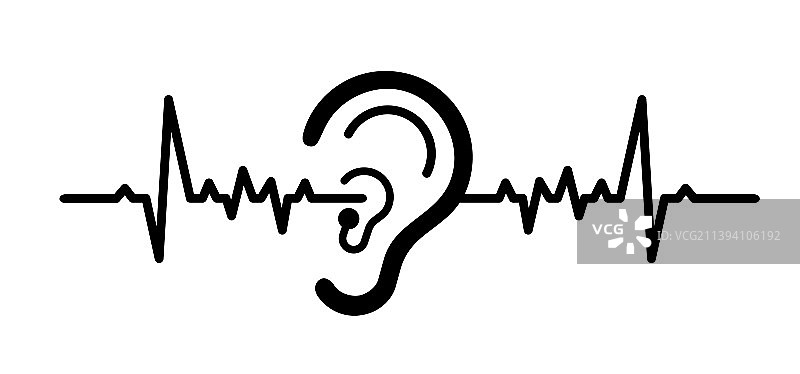 听音信号波表示耳聋图片素材
