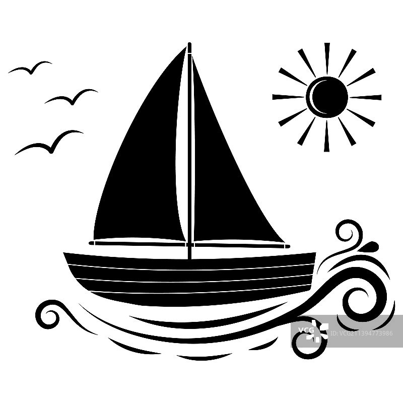 木船与帆模板图标图片素材