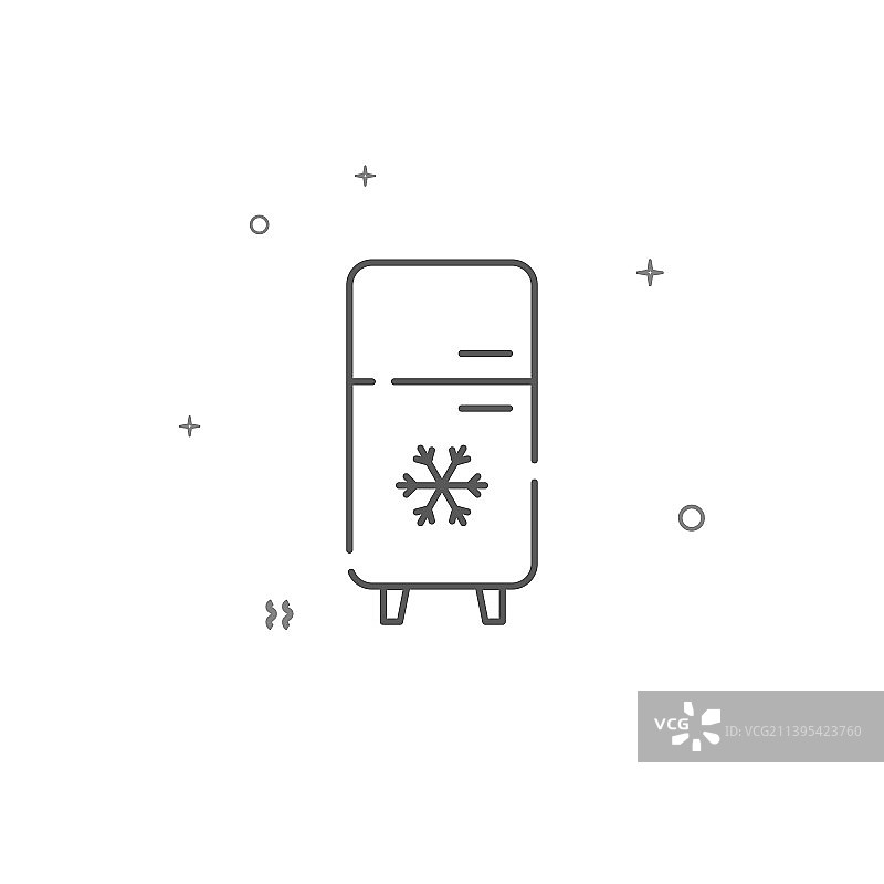 冰箱简单的线条图标符号象形图图片素材