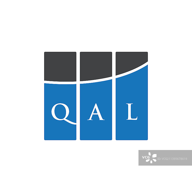 Qal字母标志设计在白底Qal图片素材