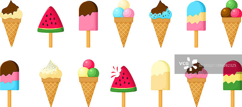 冰淇淋棒棒糖图标华夫筒冰图片素材