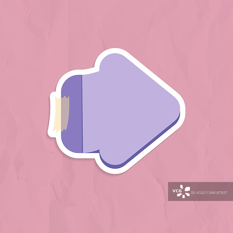 紫色箭头形状的提醒便条贴纸图片素材