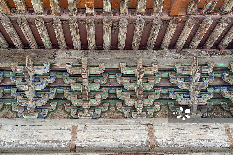 中国传统古建筑木制结构局部特写图片素材