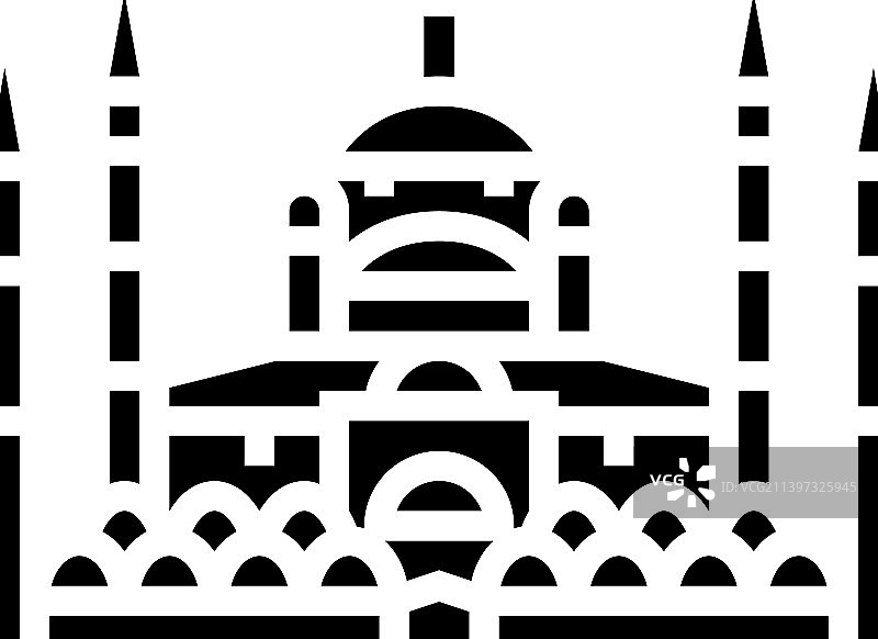 蓝色清真寺象形图标图片素材