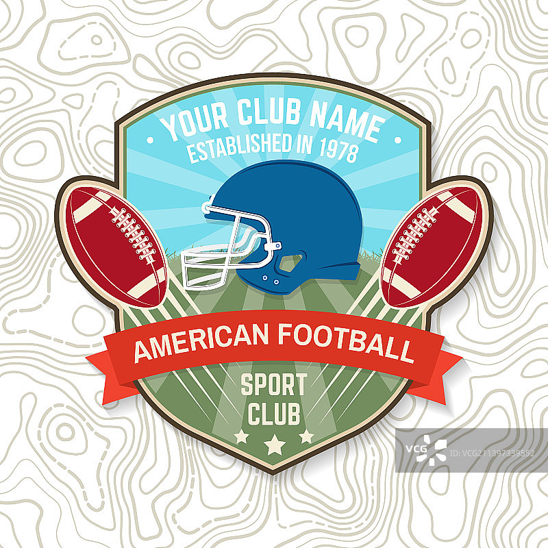 美式足球或橄榄球俱乐部的刺绣补丁图片素材