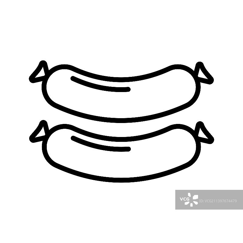 香肠图标象形孤立在一个白色图片素材