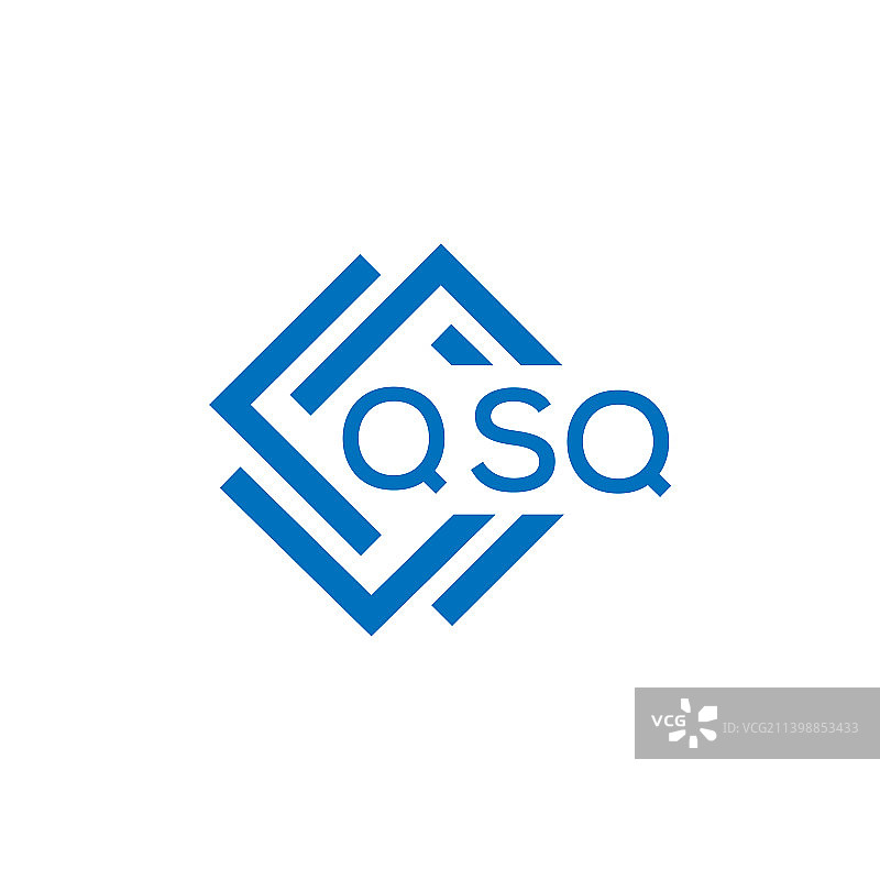 白色背景QSQ字母标志设计图片素材