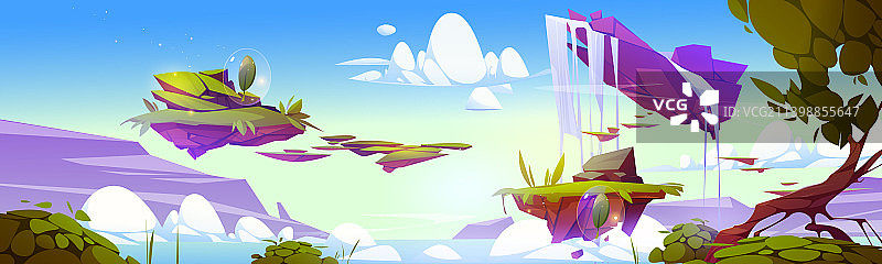 漂浮岛屿的游戏背景图片素材