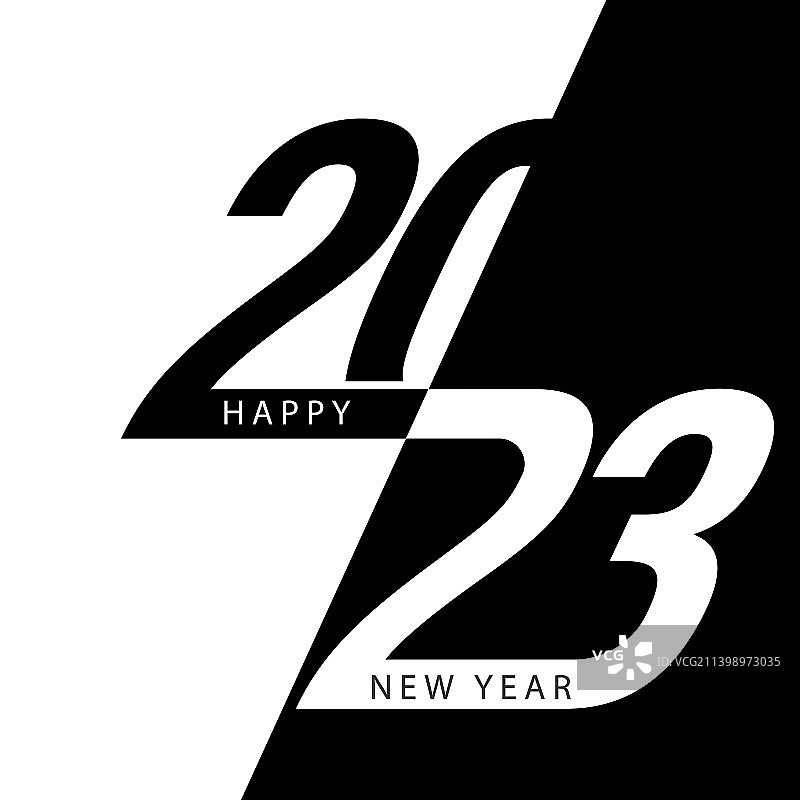 2023年新年快乐风格化铭文为新图片素材