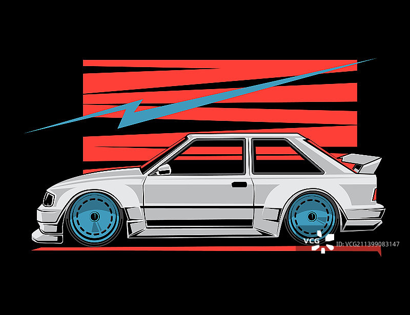 90年代风格的汽车图形图片素材