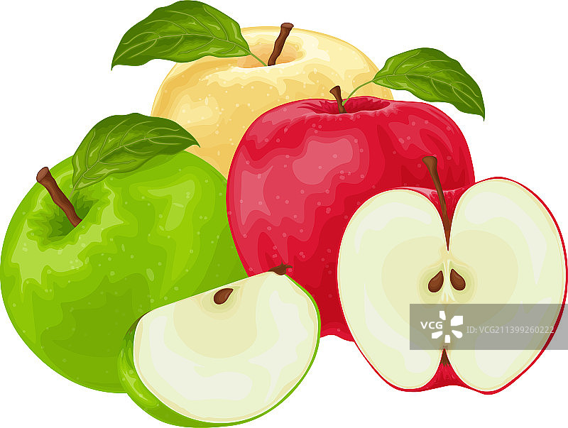苹果的形象是苹果的不同颜色的红色图片素材