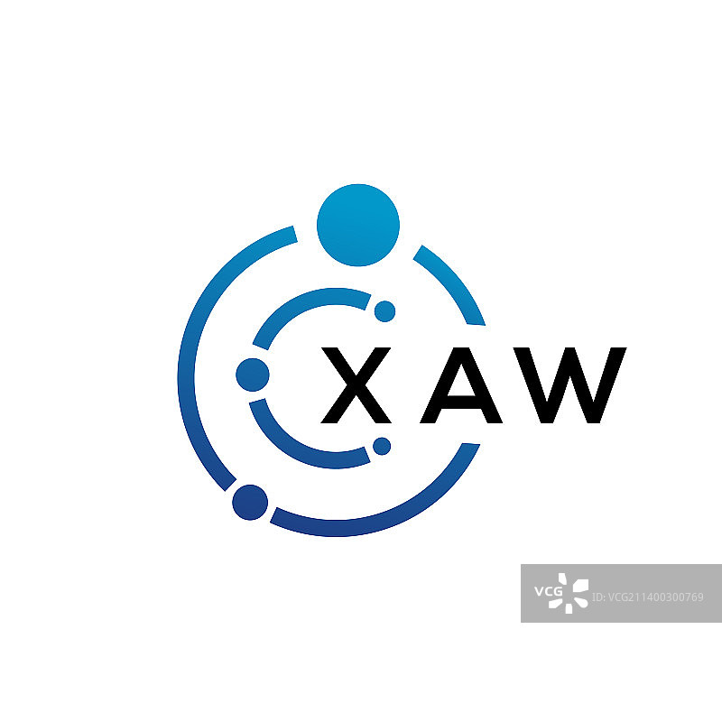 白色Xaw字母科技标志设计图片素材