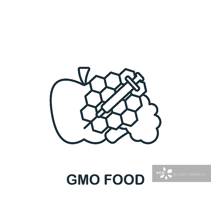 转基因食品图标单色简单的生物工程图片素材