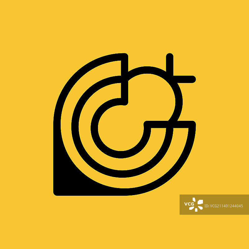 字母c蜜蜂线标志设计图片素材