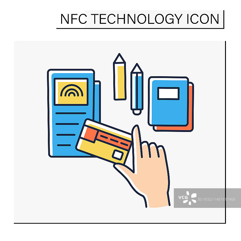 NFC技术的彩色图标图片素材
