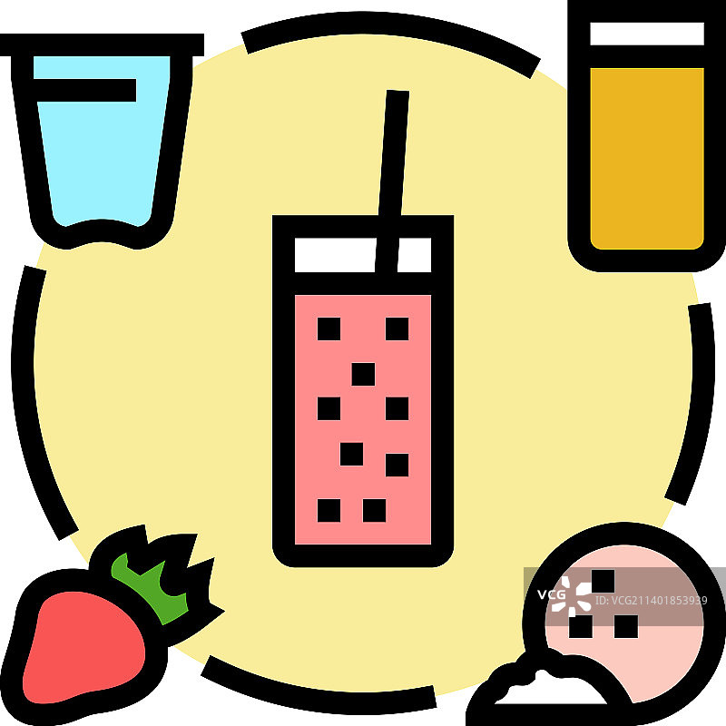冰沙配方果汁食物颜色图标图片素材