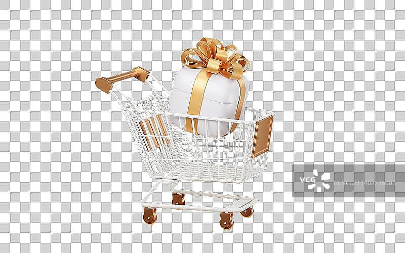 礼物盒与购物主题3D渲染图片素材