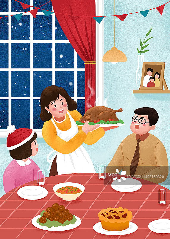 幸福家庭用餐图片素材