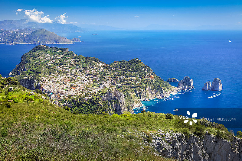 意大利阿马尔菲海岸，卡普里岛田园诗般的风景图片素材