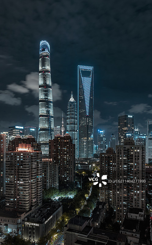 上海陆家嘴夜景图片素材
