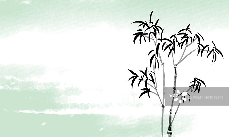 中国传统中国风抽象竹子诗意水墨画图片素材
