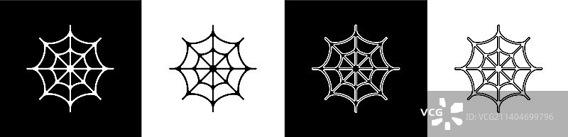将蜘蛛网图标设置为黑白隔离图片素材