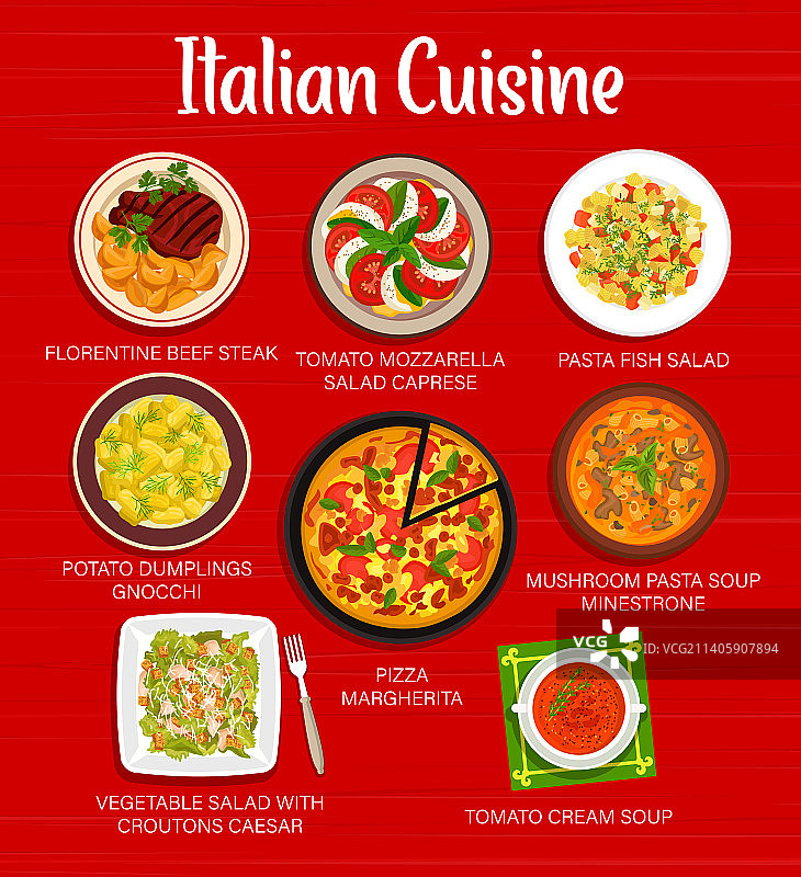 意大利菜餐菜单页面模板图片素材