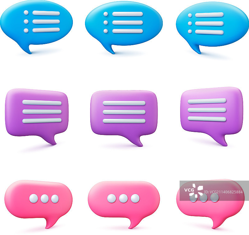 对话语音泡泡3d设计信息图片素材
