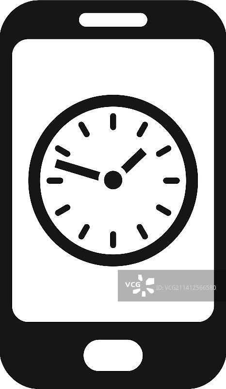 智能手机计时器图标简单的时钟项目图片素材