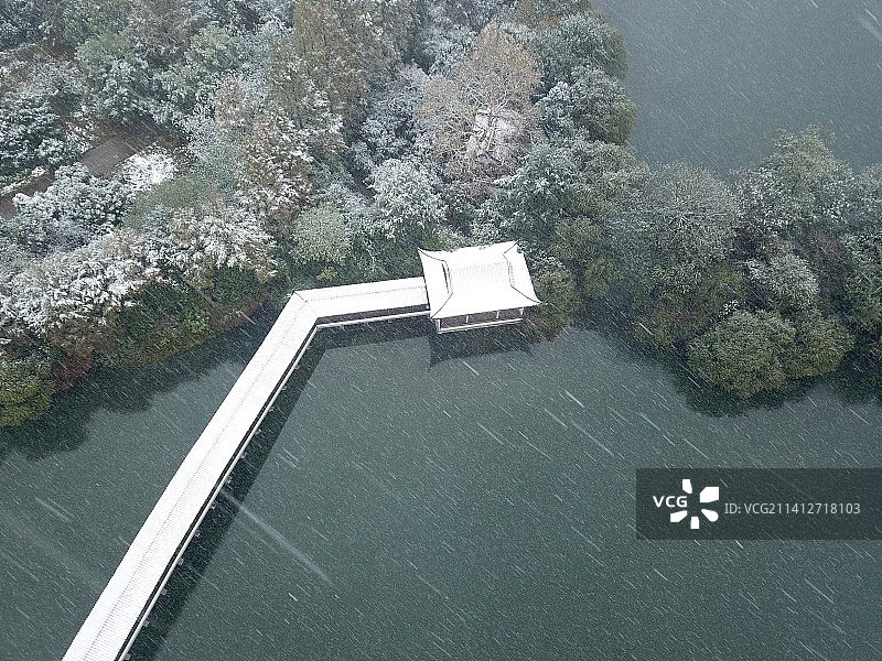 江南的第一场雪，摄于西湖浴鹄湾图片素材