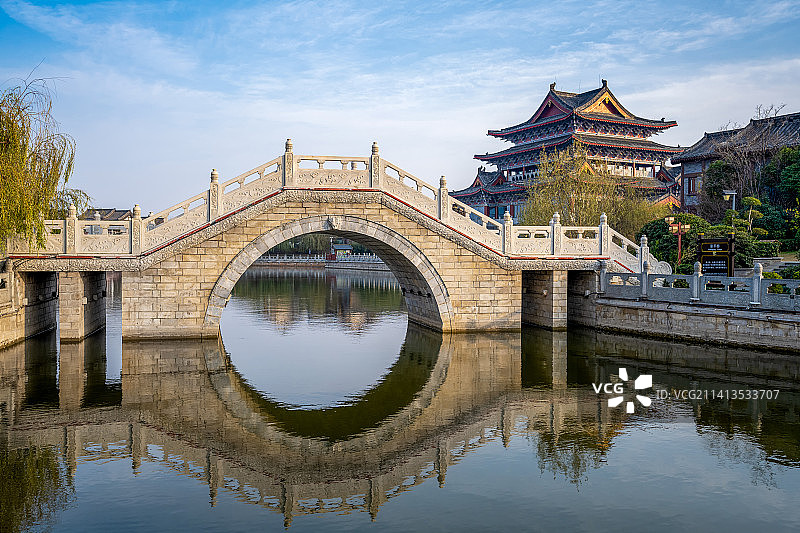 中国河南开封御河上的桥图片素材
