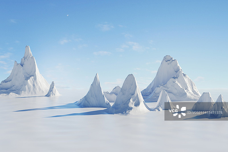 C4D风格的创意雪山图片素材