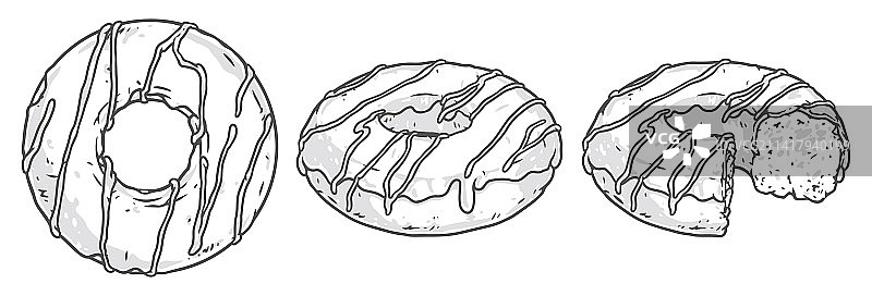 甜甜圈食品五彩缤纷的象征集图片素材