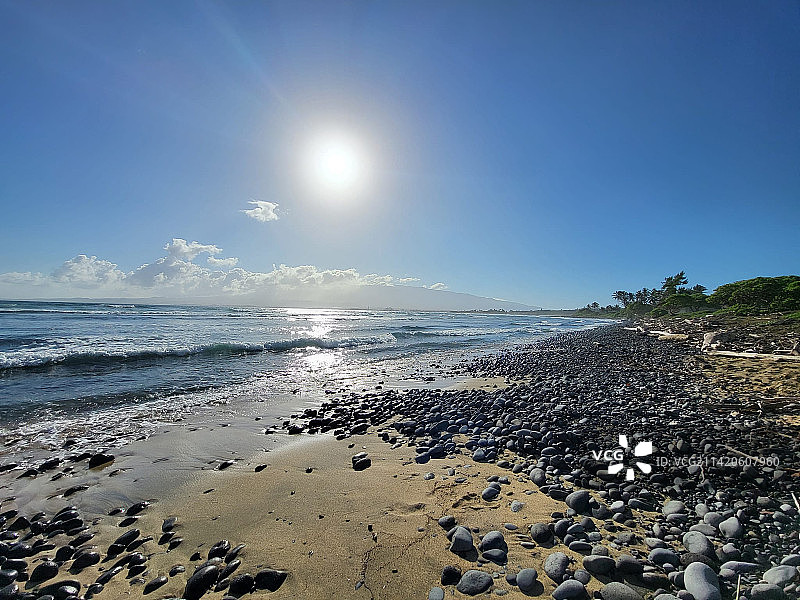 晴天，毛伊岛，夏威夷，美国，美国，大海对天空的风景图片素材