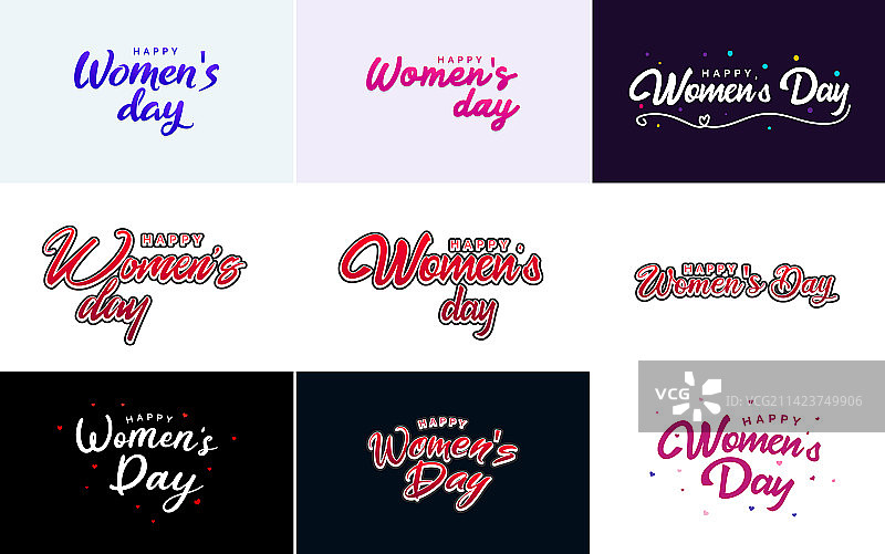 摘要快乐妇女节标志与爱的设计图片素材