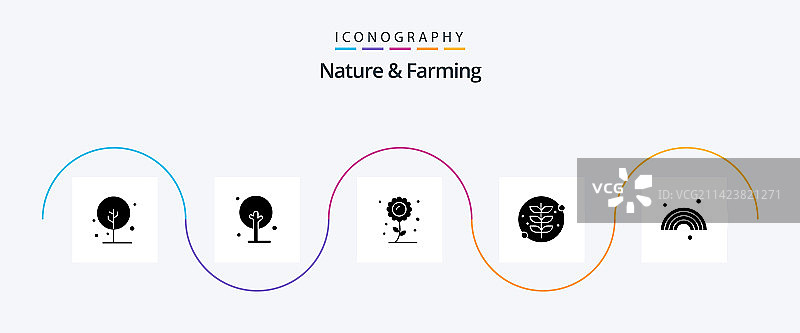 自然和农业象形文字5图标包包括图片素材