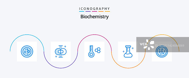 生物化学蓝色5图标包包括菜图片素材