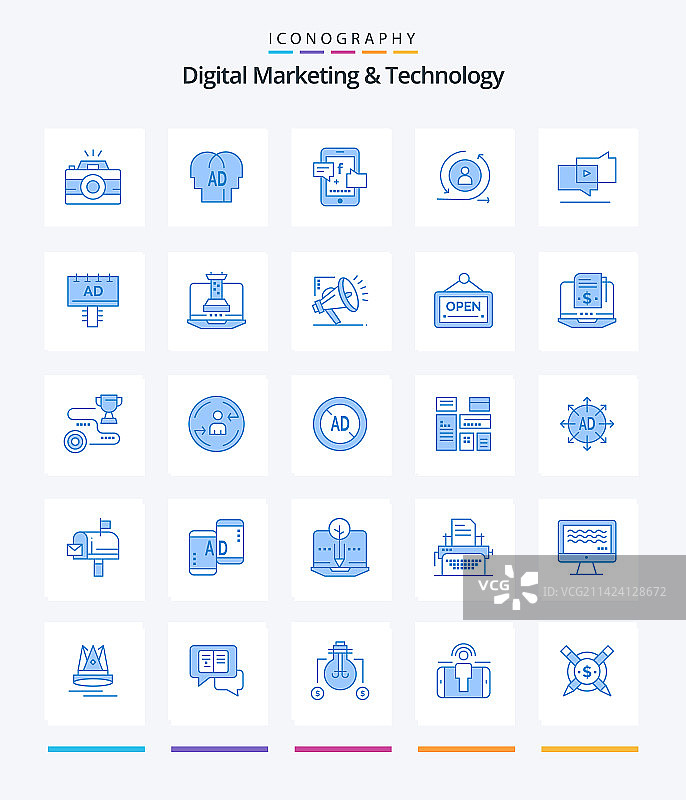 创意数字营销和技术25蓝图片素材